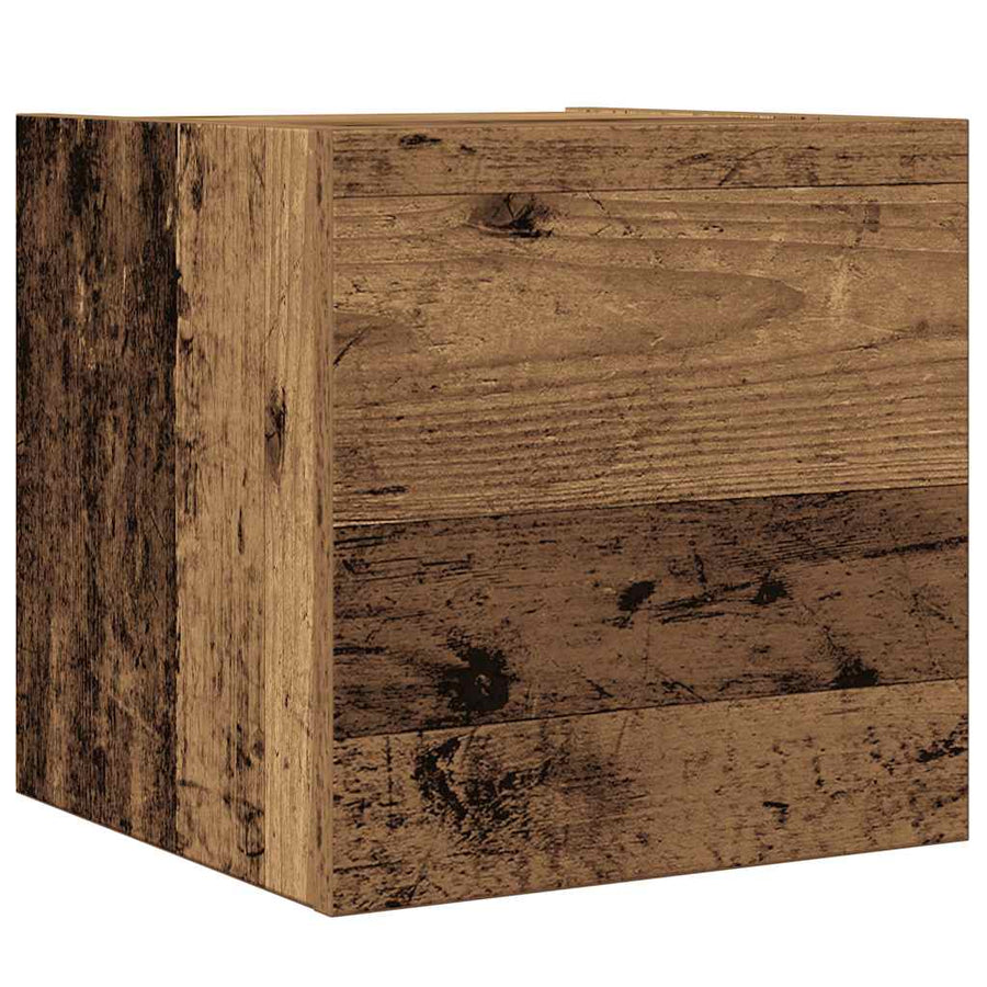 4-delig Tv-meubelset wandmontage bewerkt hout oud houtkleurig