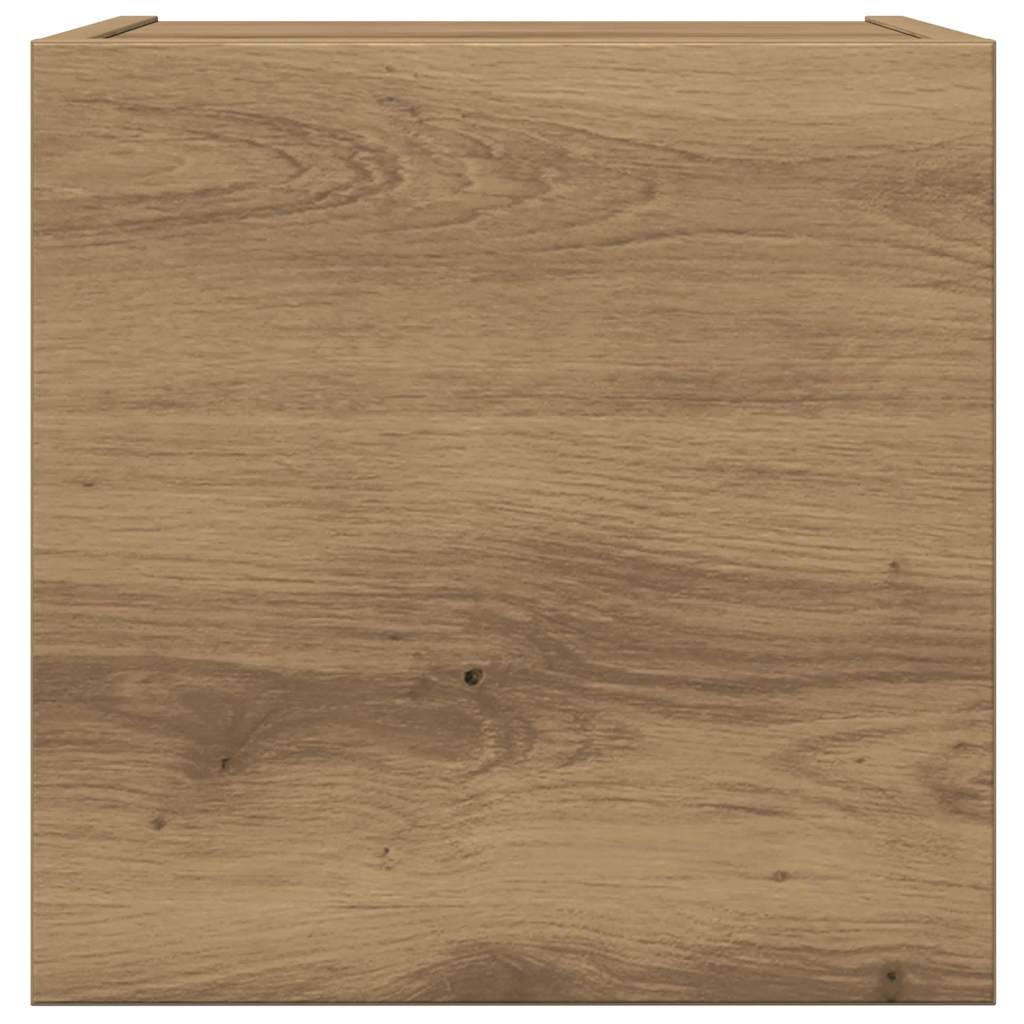 4-delig Tv-meubelset wandmontage bewerkt hout artisanaal eiken
