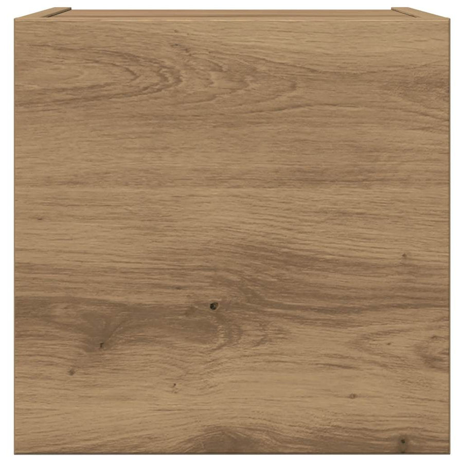 4-delig Tv-meubelset wandmontage bewerkt hout artisanaal eiken