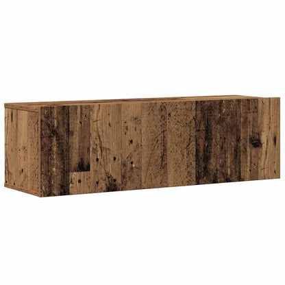 9-delig Tv-meubelset wandmontage bewerkt hout oud houtkleurig