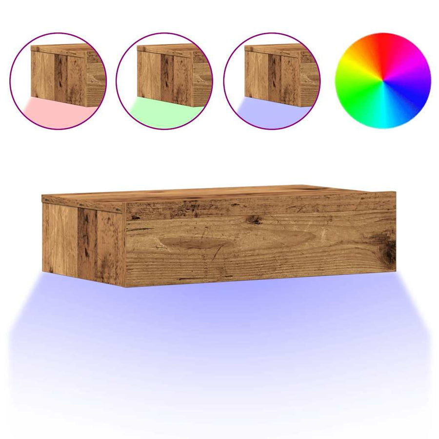 Nachtkastje 60x35 cm spaanplaat oud hout