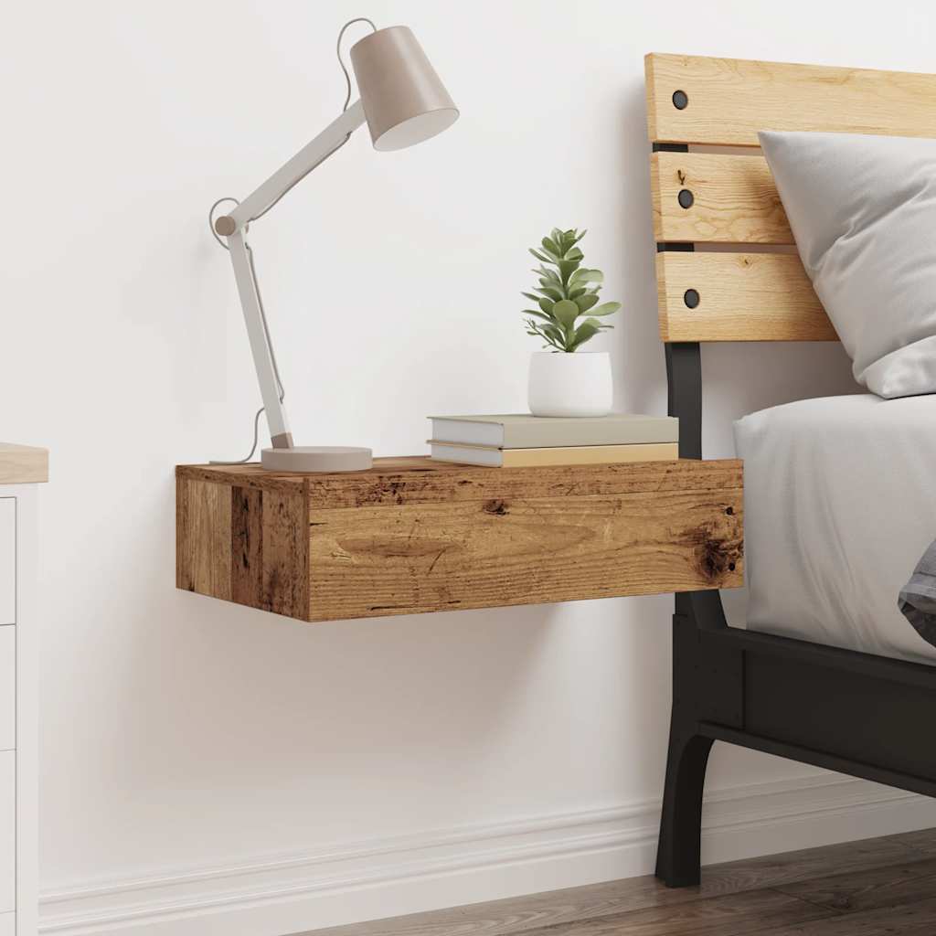 Nachtkastje 60x35 cm spaanplaat oud hout
