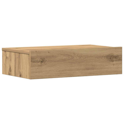 Nachtkastje 60x35 cm bewerkt hout artisanaal eikenkleur