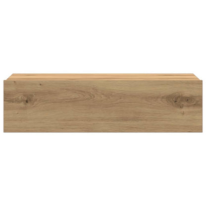 Nachtkastje 60x35 cm bewerkt hout artisanaal eikenkleur