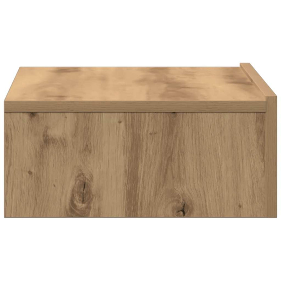 Nachtkastje 60x35 cm bewerkt hout artisanaal eikenkleur