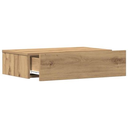Nachtkastje 60x35 cm bewerkt hout artisanaal eikenkleur