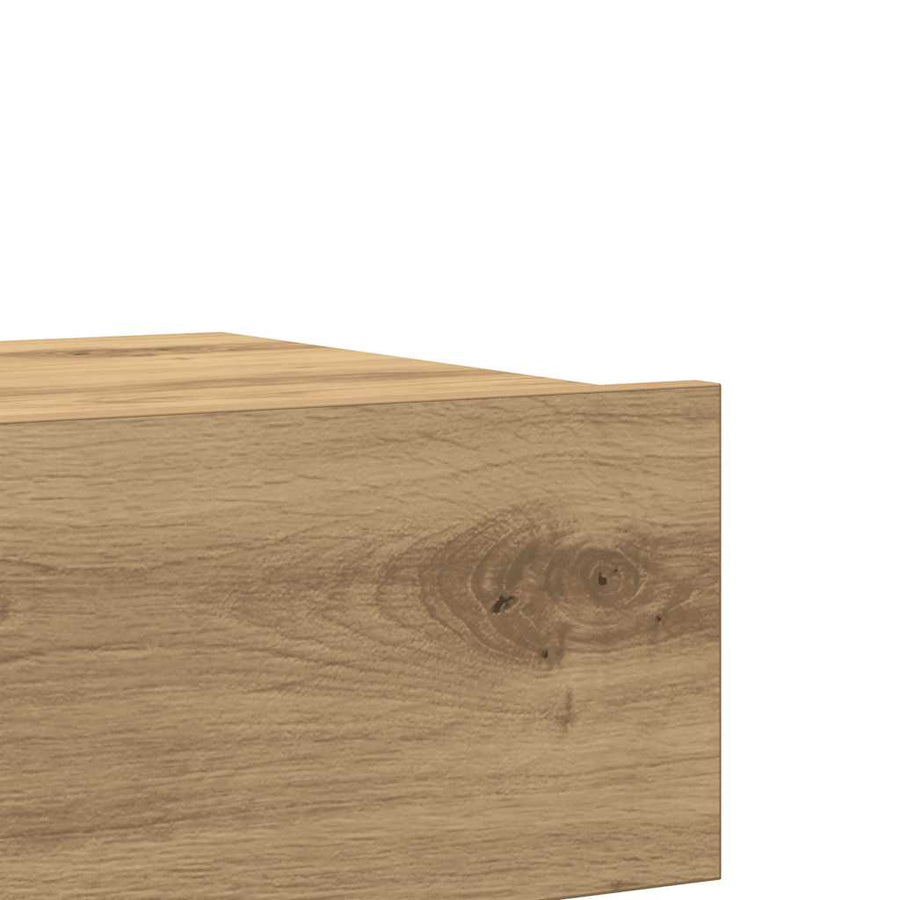 Nachtkastje 60x35 cm bewerkt hout artisanaal eikenkleur