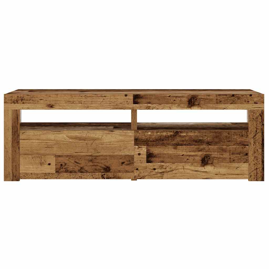Nachtkastjes 2 st met LED's 60x35x40 cm oud houtkleurig