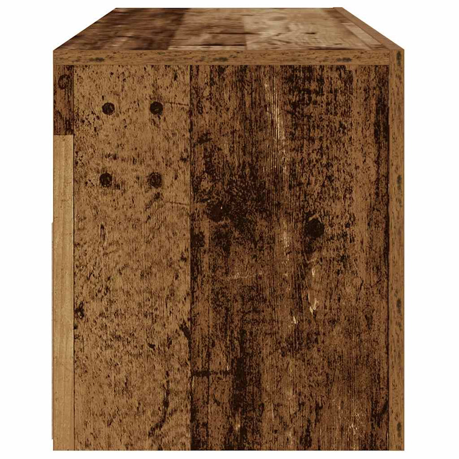 Nachtkastjes 2 st met LED's 60x35x40 cm oud houtkleurig