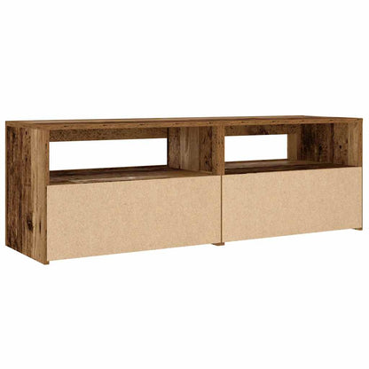 Nachtkastjes 2 st met LED's 60x35x40 cm oud houtkleurig