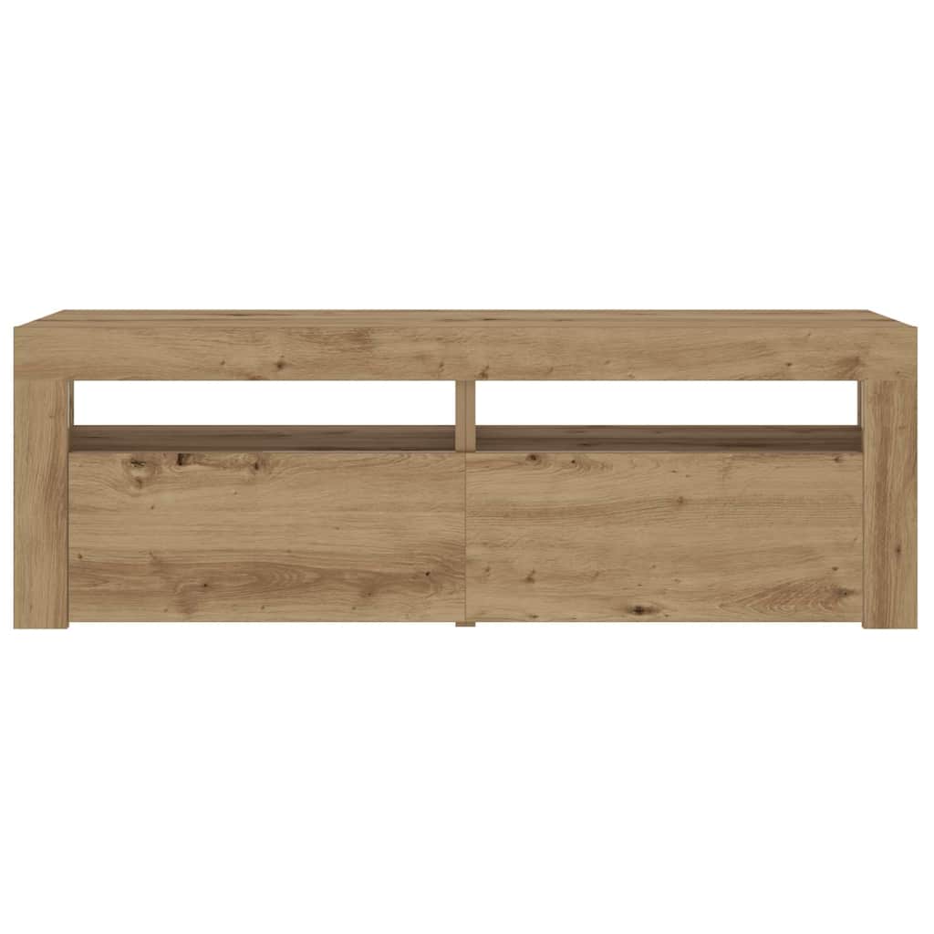 Nachtkastjes 2 st met LED's 60x35x40 cm artisanaal eikenkleur