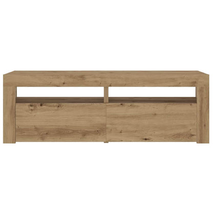 Nachtkastjes 2 st met LED's 60x35x40 cm artisanaal eikenkleur