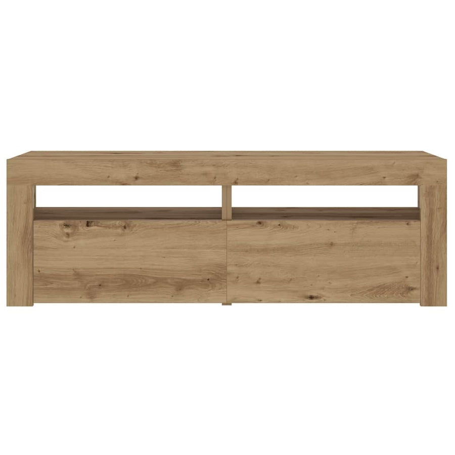Nachtkastjes 2 st met LED's 60x35x40 cm artisanaal eikenkleur