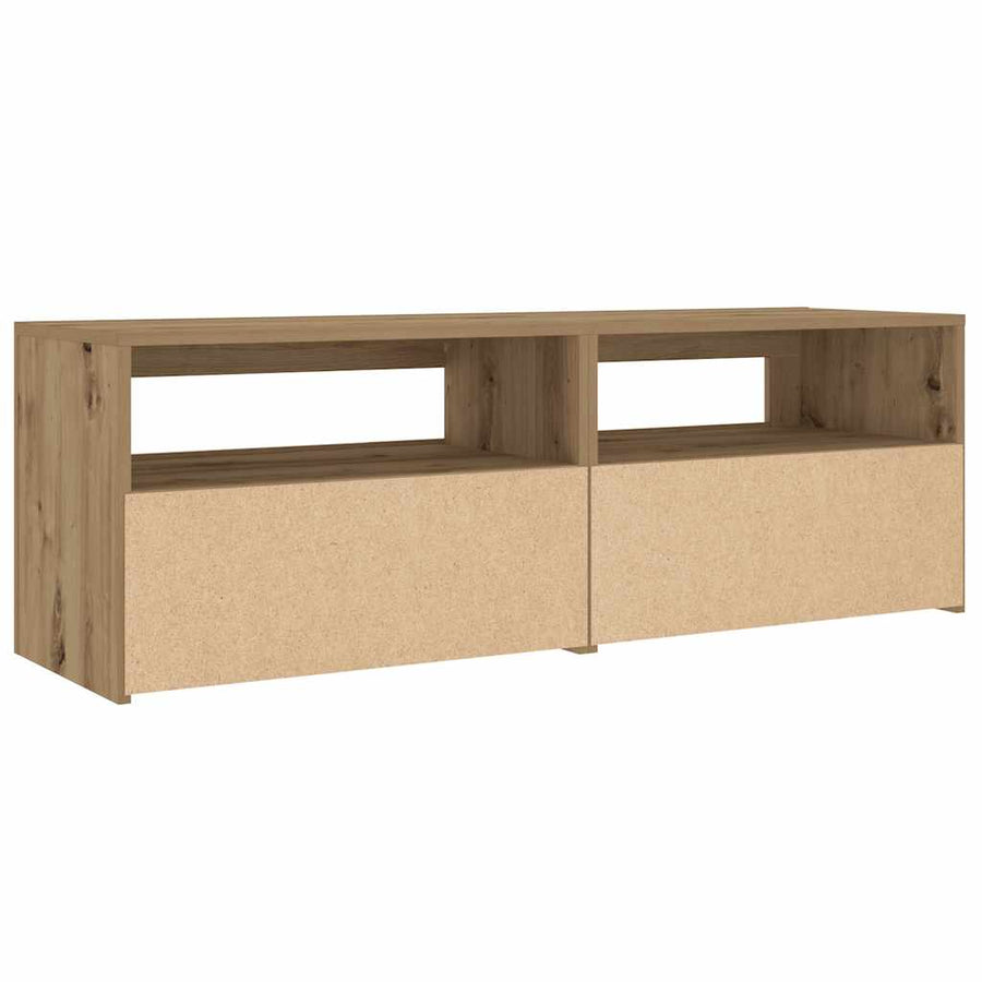Nachtkastjes 2 st met LED's 60x35x40 cm artisanaal eikenkleur