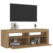 Nightstands 2 pcs with LEDs 60x35x40 cm artisanal oak color