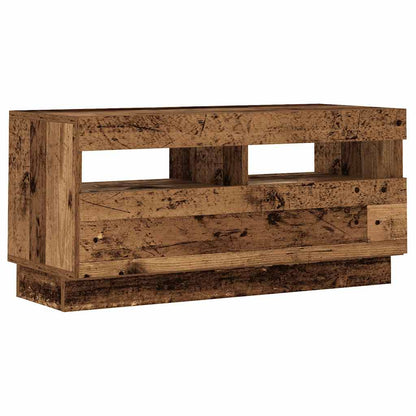 Tv-meubel met LED 180x35x40 cm bewerkt hout oud hout