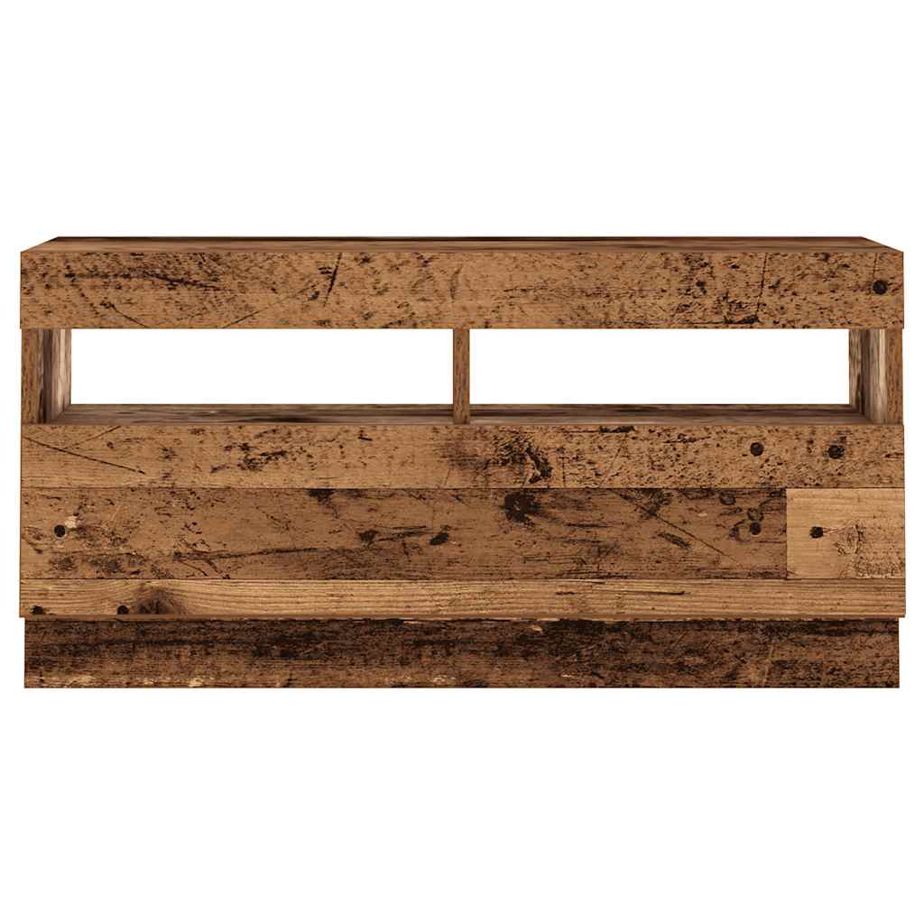 Tv-meubel met LED 180x35x40 cm bewerkt hout oud hout