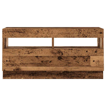 Tv-meubel met LED 180x35x40 cm bewerkt hout oud hout