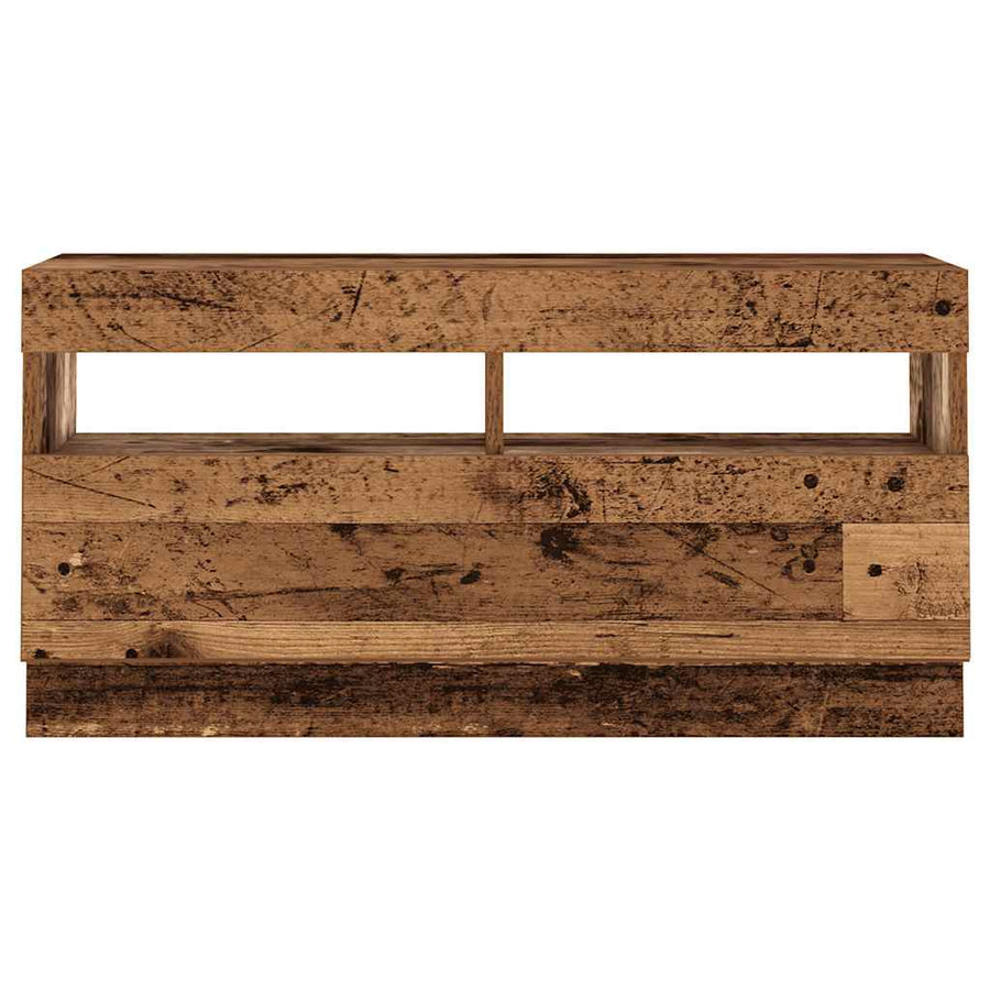 Tv-meubel met LED 180x35x40 cm bewerkt hout oud hout