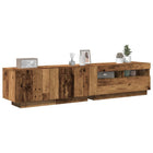 Tv-meubel 180x35x40 cm bewerkt hout artisanaal eiken LED