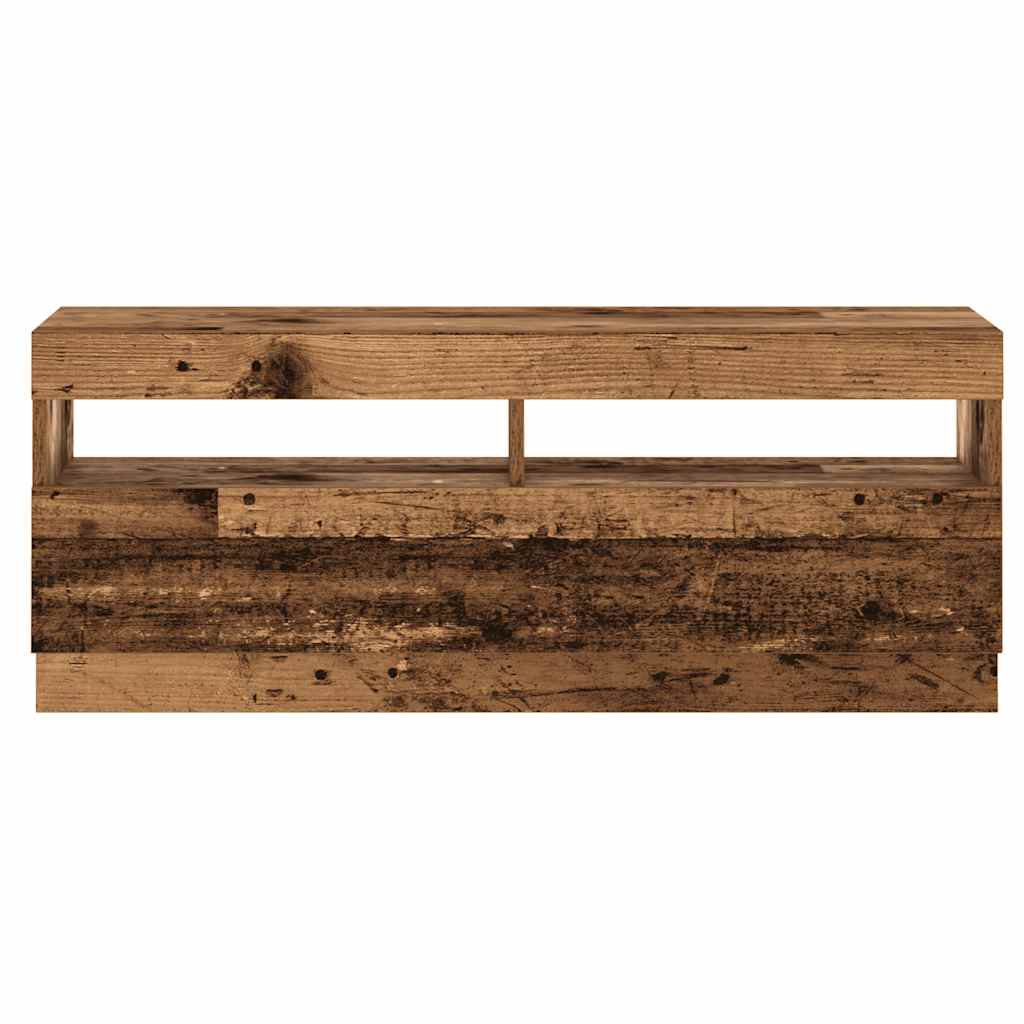 Tv-meubel met LED 200x35x40 cm bewerkt hout oud hout
