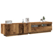 TV cabinet with LED 200x35x40 cm engineered wood old wood
