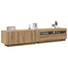 Tv-meubel 200x35x40 cm bewerkt hout artisanaal eiken