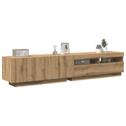 TV Cabinet with LED 200x35x40 cm Engineered Wood Artisanal Oak