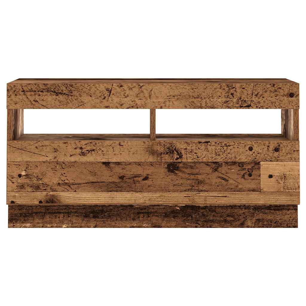 Tv-meubel met LED 260x35x40 cm bewerkt hout oud hout