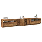 Tv-meubel 260x35x40 cm bewerkt hout oud hout LED