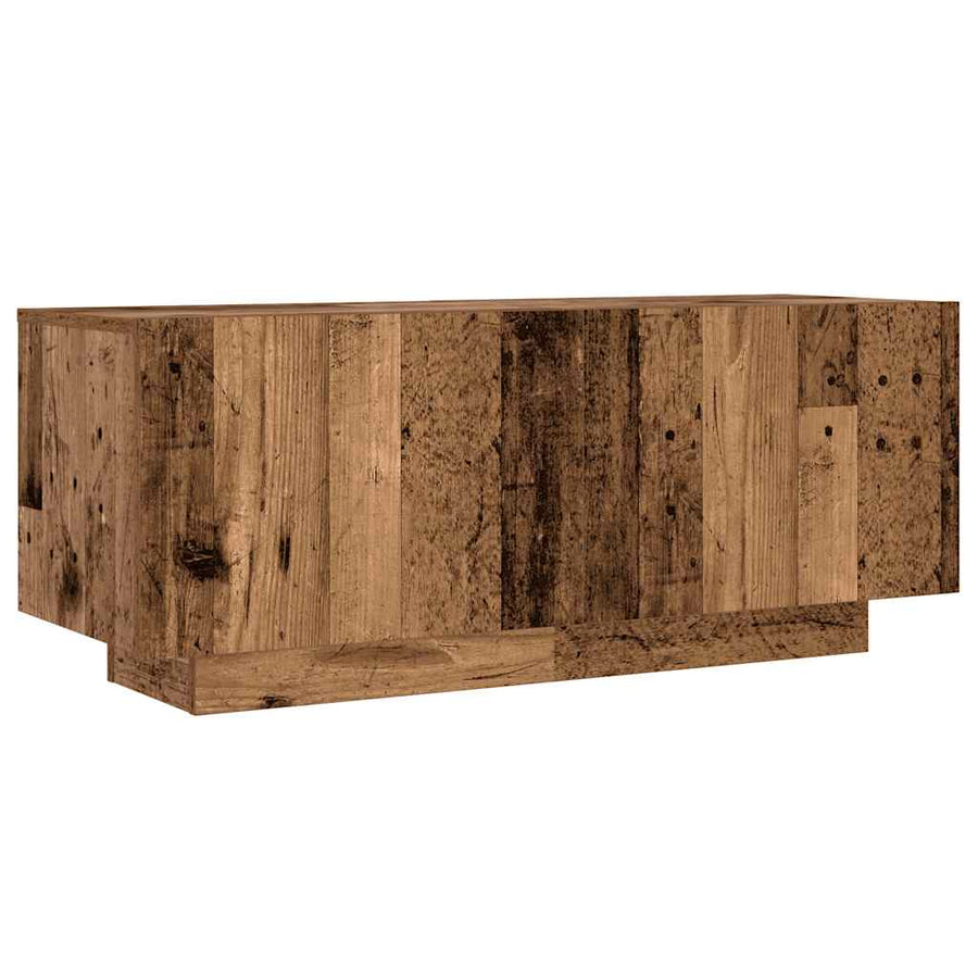 Tv-meubel met LED 300x35x40 cm bewerkt hout oud hout