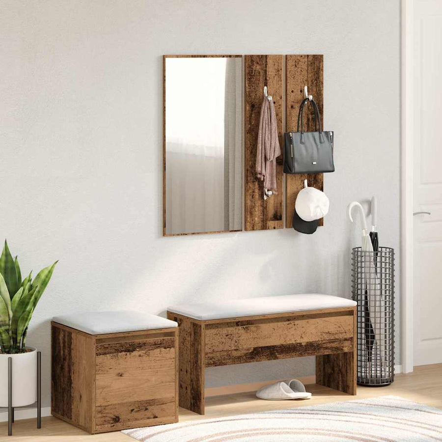 Halmeubelset bewerkt hout oud houtkleurig