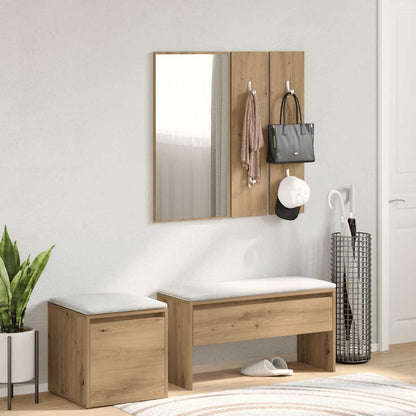 Halmeubelset bewerkt hout artisanaal eikenkleur