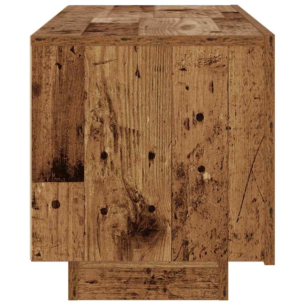 Nachtkastje 100x35x40 cm bewerkt hout oud houtkleurig