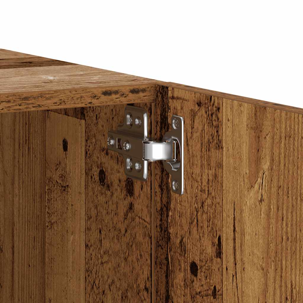 Nachtkastje 100x35x40 cm bewerkt hout oud houtkleurig