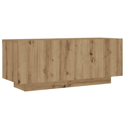 Nachtkastje 100x35x40 cm bewerkt hout artisanaal eikenkleur