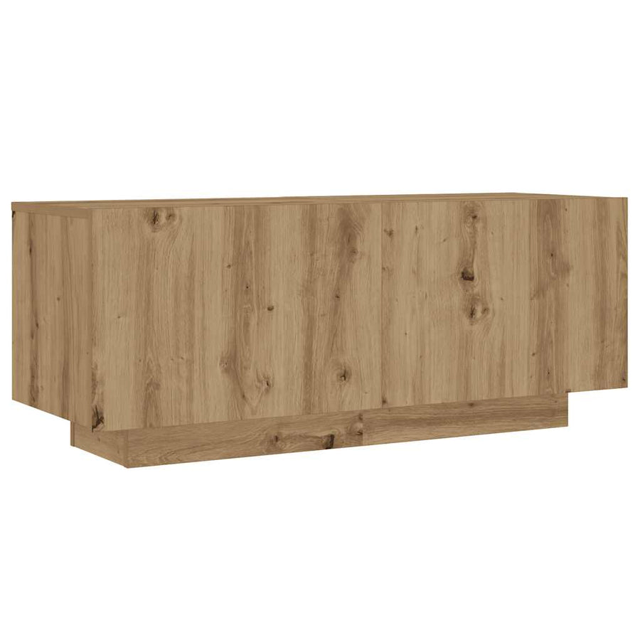 Nachtkastje 100x35x40 cm bewerkt hout artisanaal eikenkleur