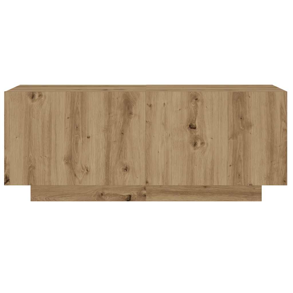 Nachtkastje 100x35x40 cm bewerkt hout artisanaal eikenkleur