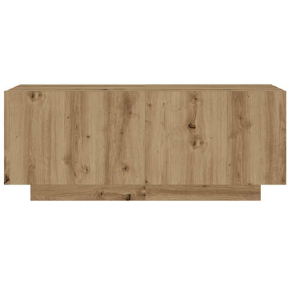 Nachtkastje 100x35x40 cm bewerkt hout artisanaal eikenkleur