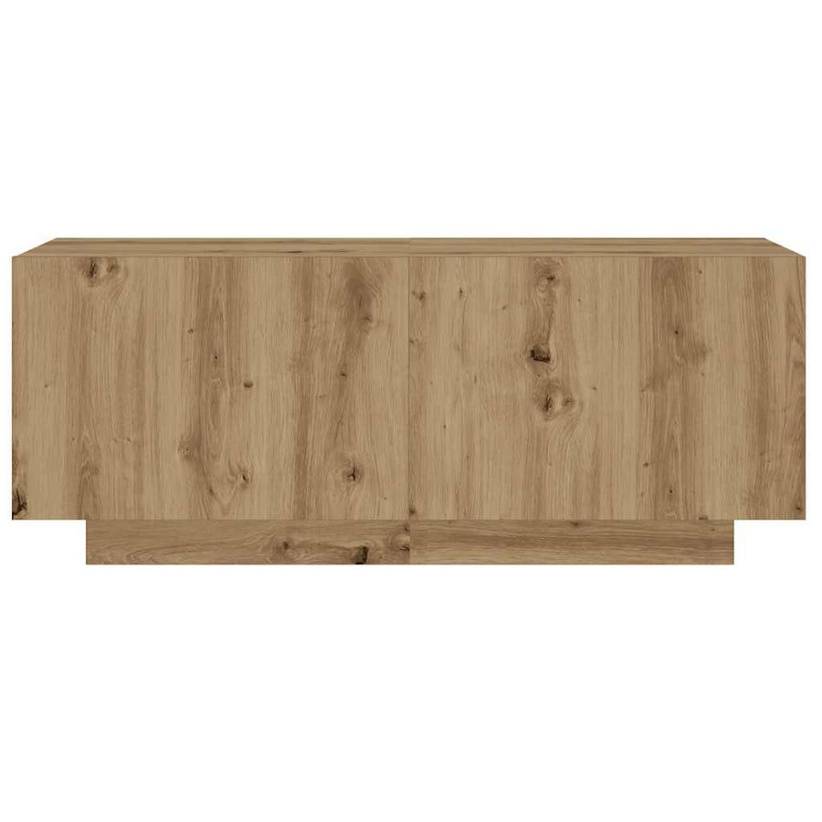 Nachtkastje 100x35x40 cm bewerkt hout artisanaal eikenkleur