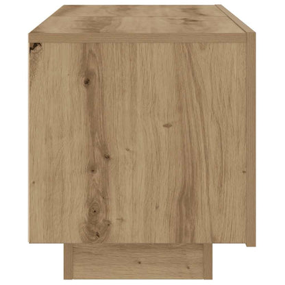 Nachtkastje 100x35x40 cm bewerkt hout artisanaal eikenkleur
