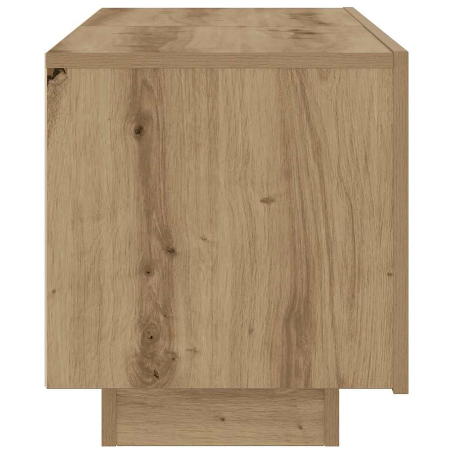Nachtkastje 100x35x40 cm bewerkt hout artisanaal eikenkleur