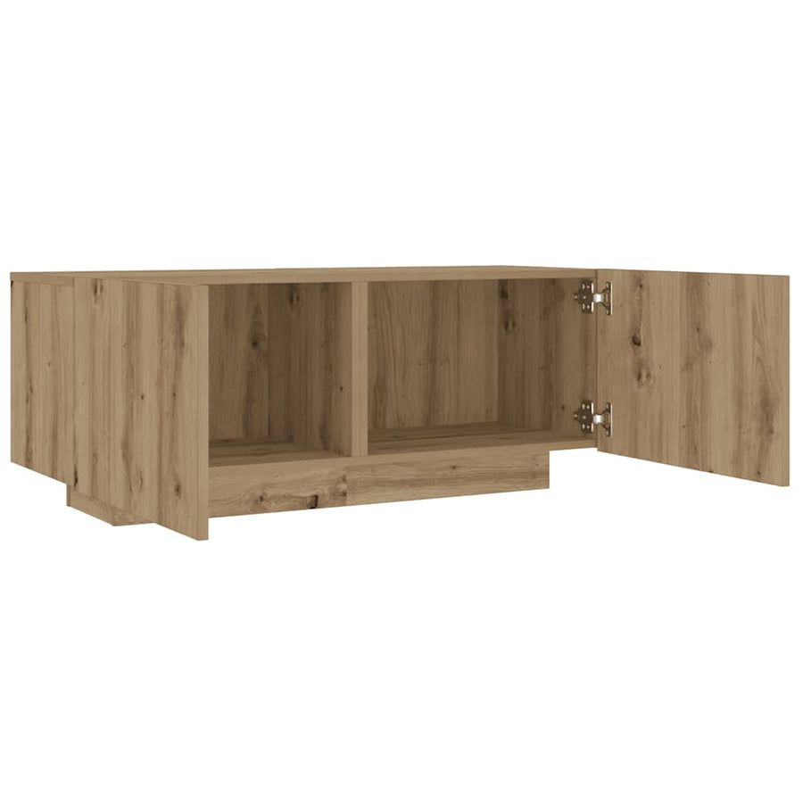 Nachtkastje 100x35x40 cm bewerkt hout artisanaal eikenkleur