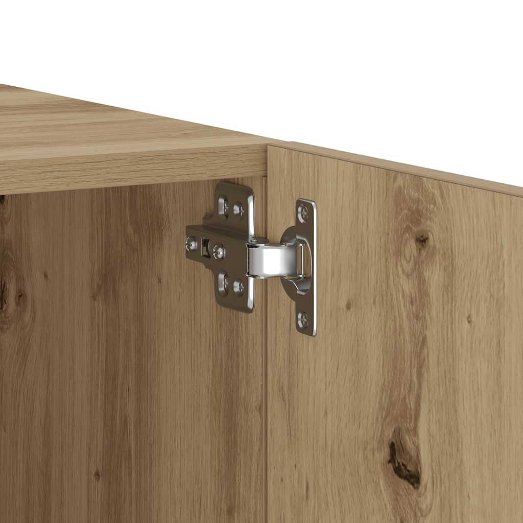 Nachtkastje 100x35x40 cm bewerkt hout artisanaal eikenkleur