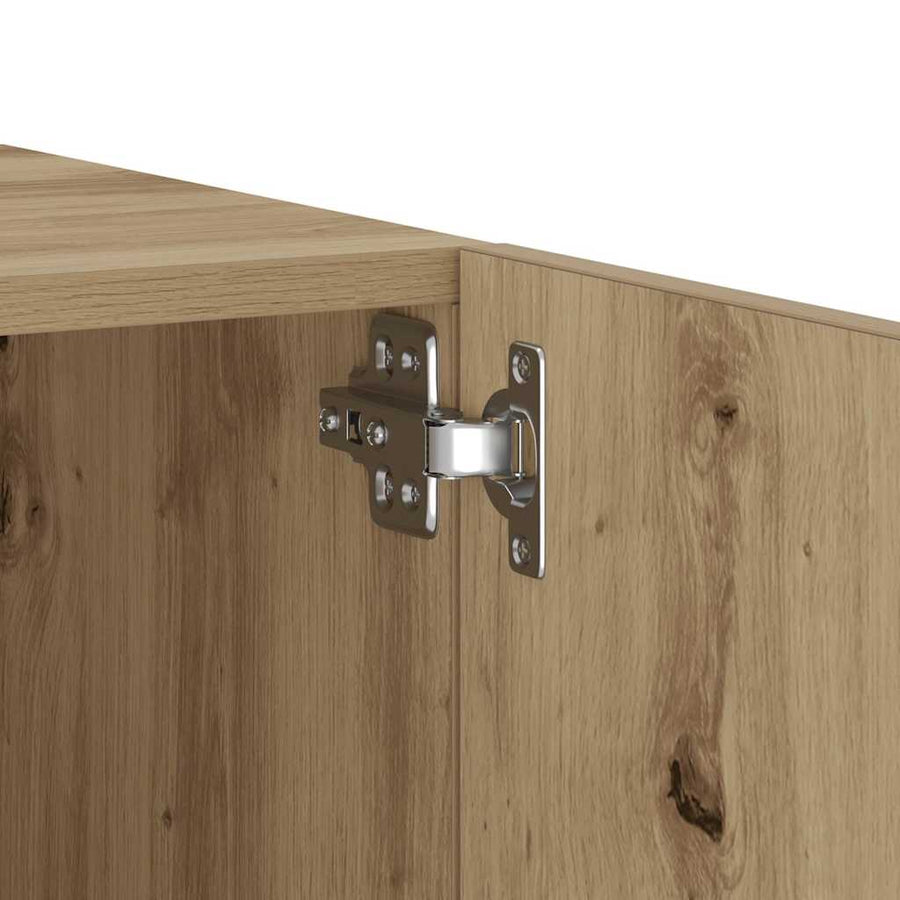 Nachtkastje 100x35x40 cm bewerkt hout artisanaal eikenkleur
