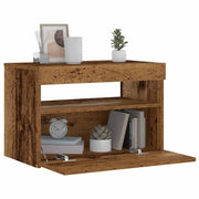 Nachtkastje 60x35x40 cm bewerkt hout oud hout LED