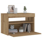 Nachtkastje 60x35x40 cm bewerkt hout eiken led
