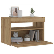 Nachtkastje 60x35x40 cm bewerkt hout eiken led