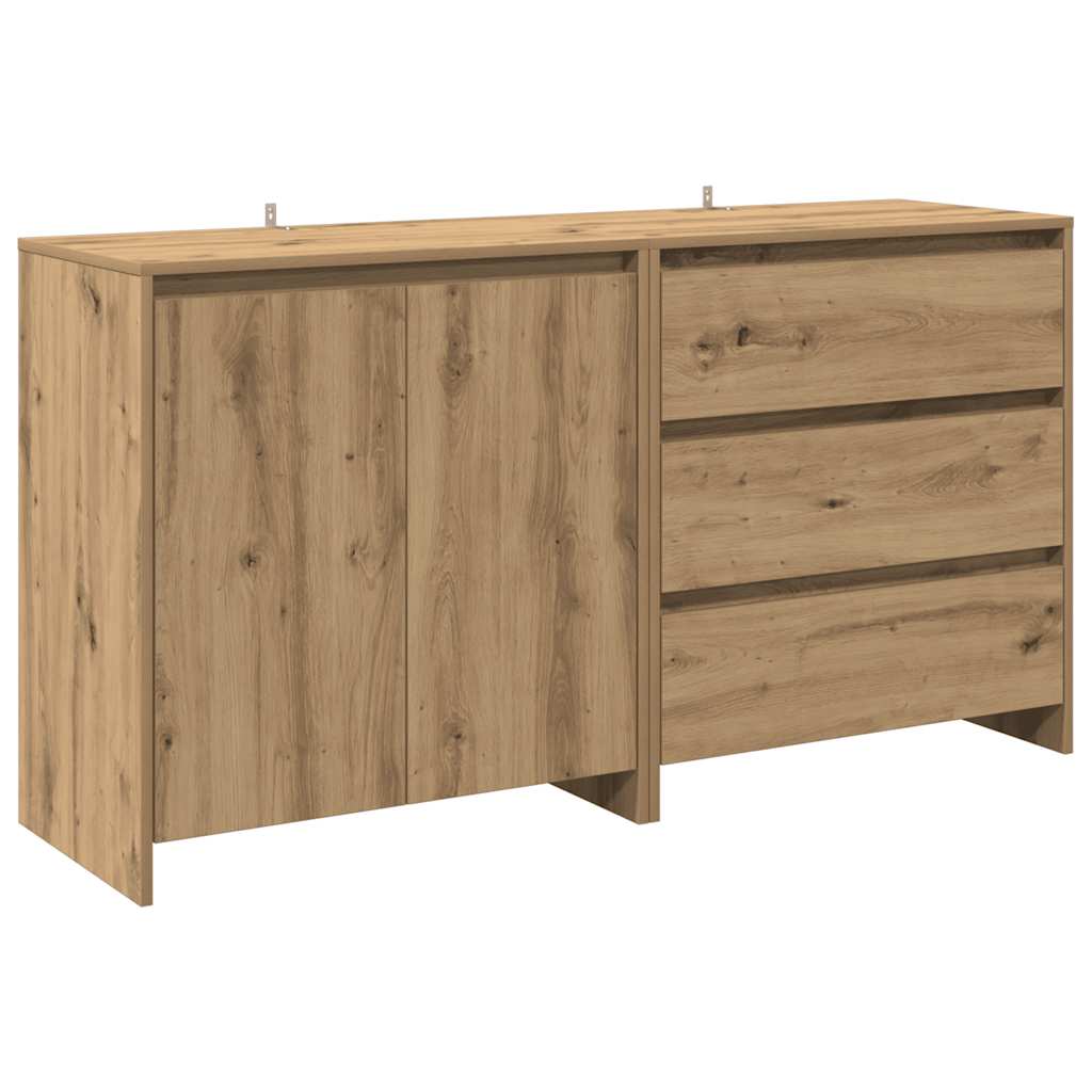 2-delige Dressoirs bewerkt hout artisanaal eikenkleur