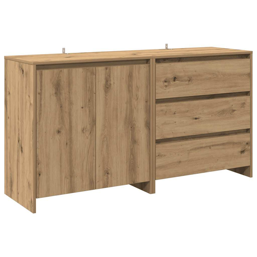 2-delige Dressoirs bewerkt hout artisanaal eikenkleur